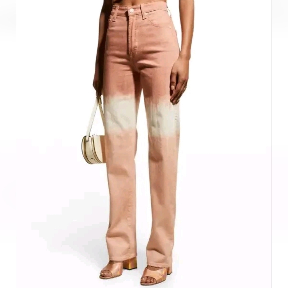 AG Adriano Goldschmied Jeans Size 32 Alexxis Straight Pink Tie Dye High Rise New